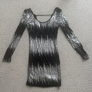 Elegant Black and Silver Women's Dress
